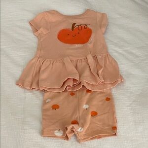 Cat & Jack Peach and White Baby Girl Set